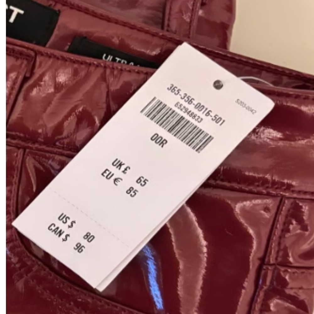 Social Tourist Faux Leather Deep Red Pants - WOMEN’S SIZE 16R (33W) - NWOT - Picture 12 of 13